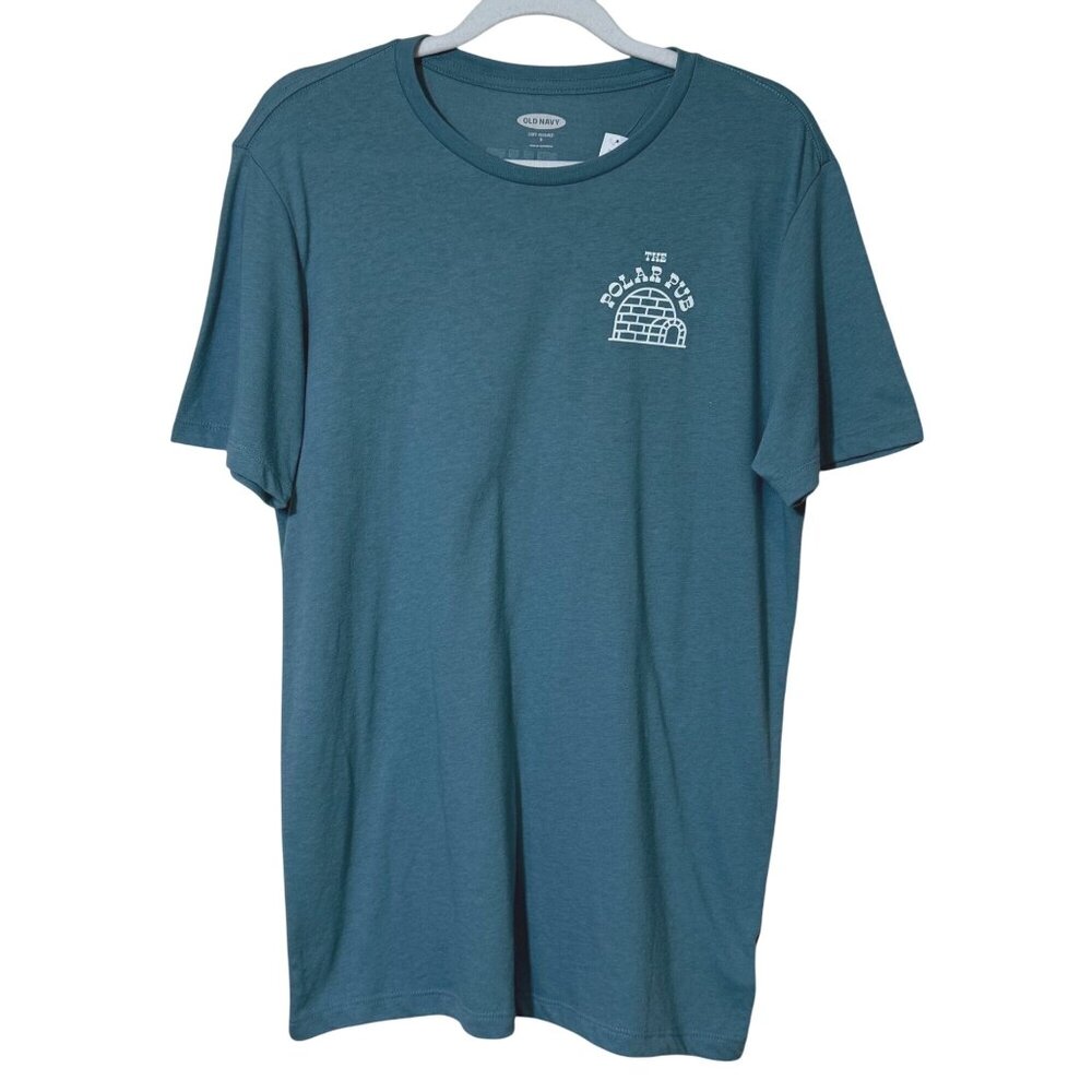 Old Navy Short Sleeve‎ T-Shirt Soft-Washed Graphic Green Mens Small